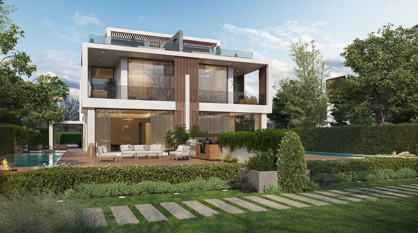 5-bedroom twin villa exterior in Park Greens 3, DAMAC Hills 2